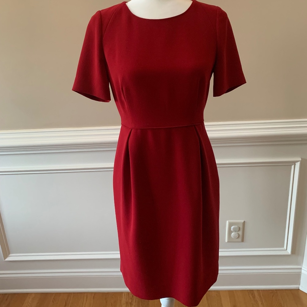 J Crew Red Sheath Dress